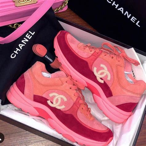 pink chanel sneakers|chanel sneakers pink laces.